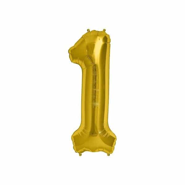 Balon folie cifra 1 auriu 101 cm 1